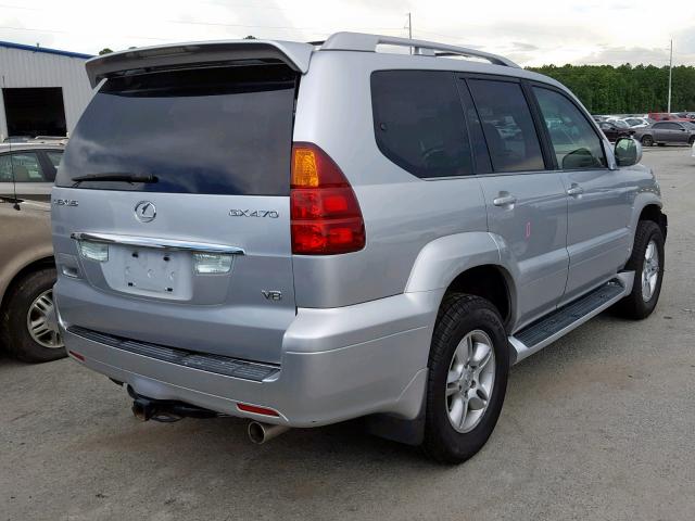 JTJBT20X670138951 - 2007 LEXUS GX 470 SILVER photo 4