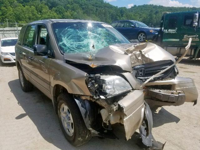 2HKYF18145H543320 - 2005 HONDA PILOT LX BROWN photo 1