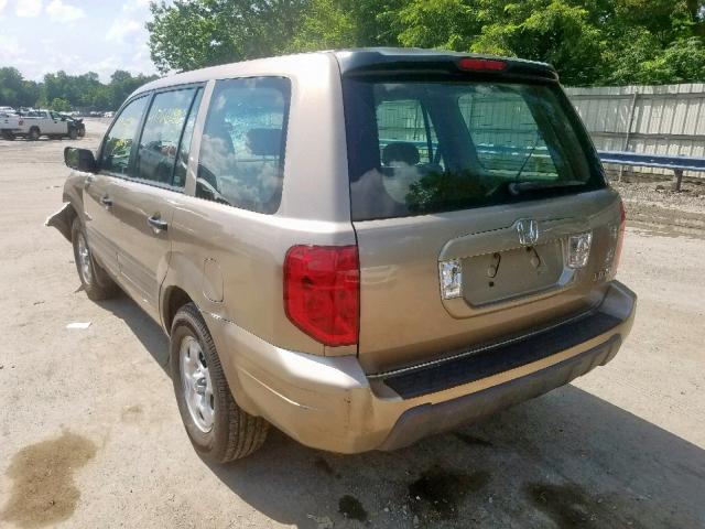 2HKYF18145H543320 - 2005 HONDA PILOT LX BROWN photo 3