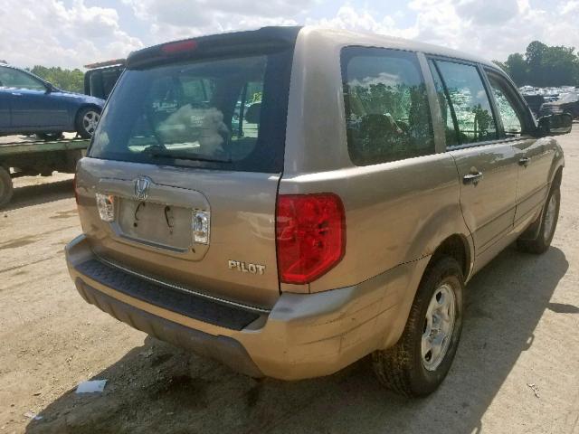 2HKYF18145H543320 - 2005 HONDA PILOT LX BROWN photo 4