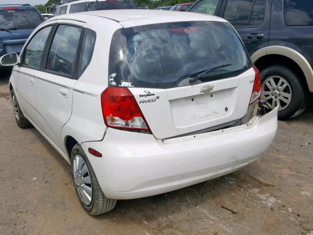KL1TD66627B695717 - 2007 CHEVROLET AVEO BASE თეთრი ფოტო 3