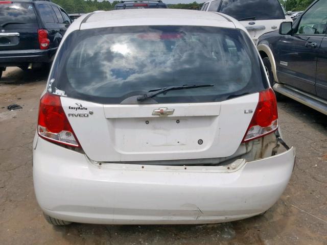 KL1TD66627B695717 - 2007 CHEVROLET AVEO BASE თეთრი ფოტო 9
