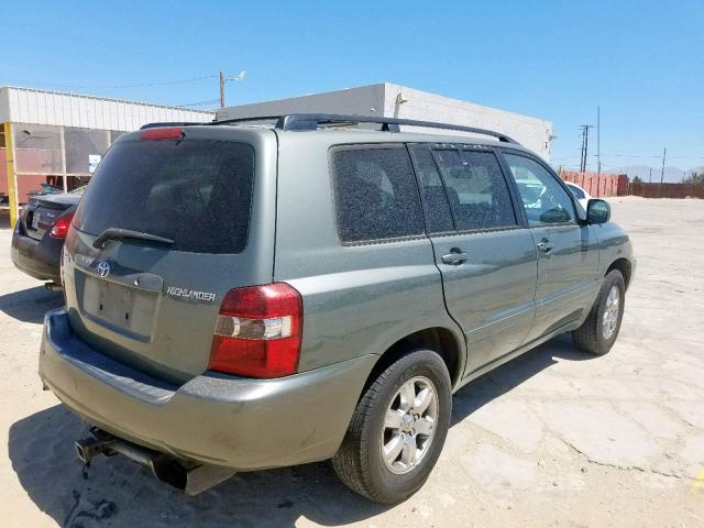 JTEGD21A940087890 - 2004 TOYOTA HIGHLANDER GREEN photo 4