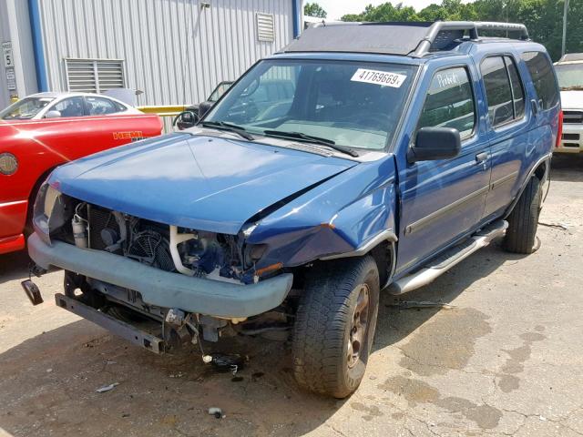 5N1ED28T21C540546 - 2001 NISSAN XTERRA XE BLUE photo 2