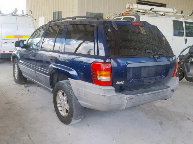 1J4GX48S62C122090 - 2002 JEEP GRAND CHER BLUE photo 3