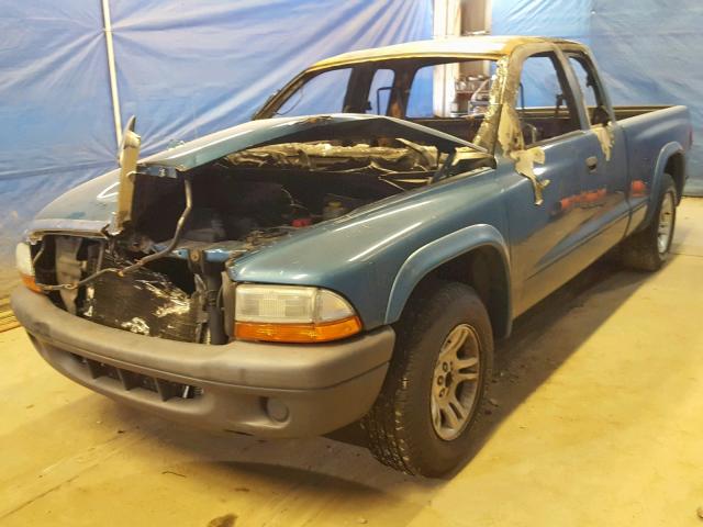 1D7GL12K84S711682 - 2004 DODGE DAKOTA SXT BLUE photo 2