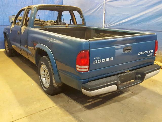 1D7GL12K84S711682 - 2004 DODGE DAKOTA SXT BLUE photo 3