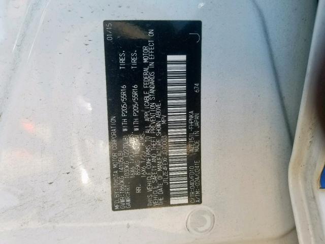 JTLZE4FEXFJ070003 - 2015 TOYOTA SCION XB 白色 照片 10