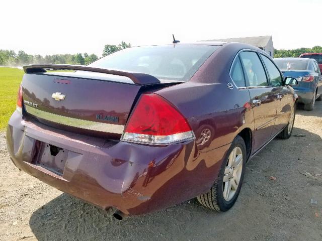 2G1WU58R979179341 - 2007 CHEVROLET IMPALA LTZ BURGUNDY photo 4