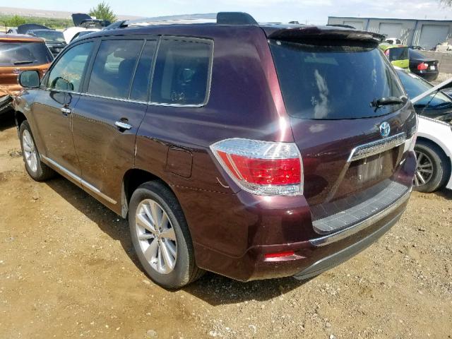 JTEDC3EH9C2007803 - 2012 TOYOTA HIGHLANDER PURPLE photo 3