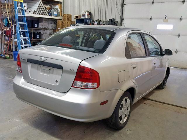 KL1TD56626B524149 - 2006 CHEVROLET AVEO BASE Gümüş foto 4
