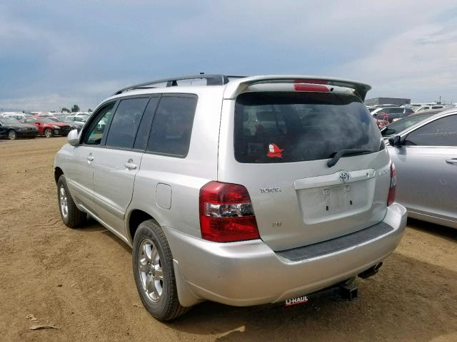 JTEGP21A550047752 - 2005 TOYOTA HIGHLANDER SILVER photo 3