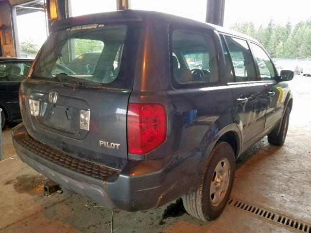 2HKYF18155H573751 - 2005 HONDA PILOT LX CHARCOAL photo 4