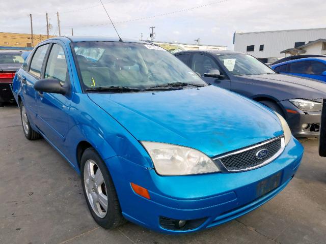 1FAHP34N37W298546 - 2007 FORD FOCUS ZX4 BLUE photo 1