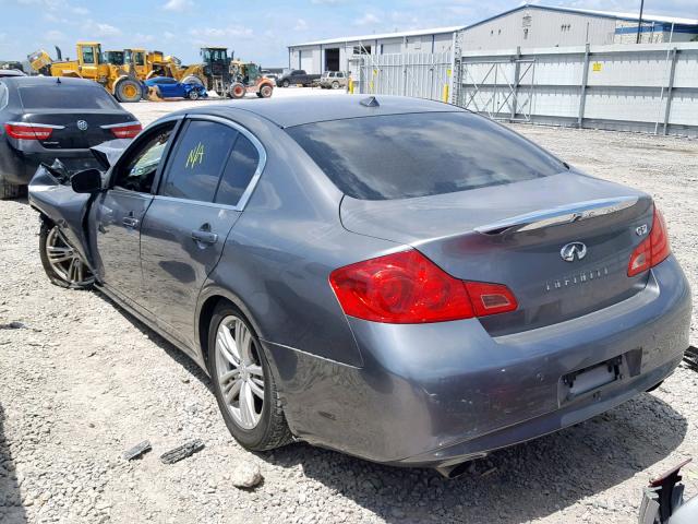 JN1CV6AP8AM400026 - 2010 INFINITI G37 BASE GRAY photo 3