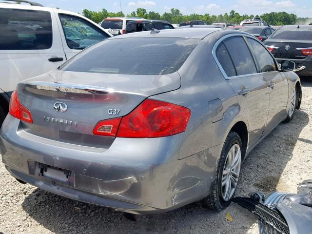 JN1CV6AP8AM400026 - 2010 INFINITI G37 BASE GRAY photo 4