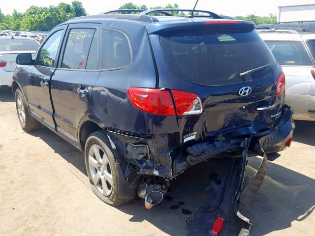 5NMSH73E19H325240 - 2009 HYUNDAI SANTA FE S BLUE photo 3