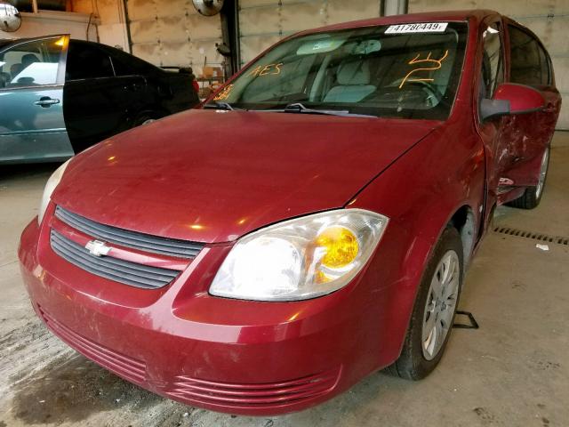 1G1AT58H097110286 - 2009 CHEVROLET COBALT LT RED photo 2