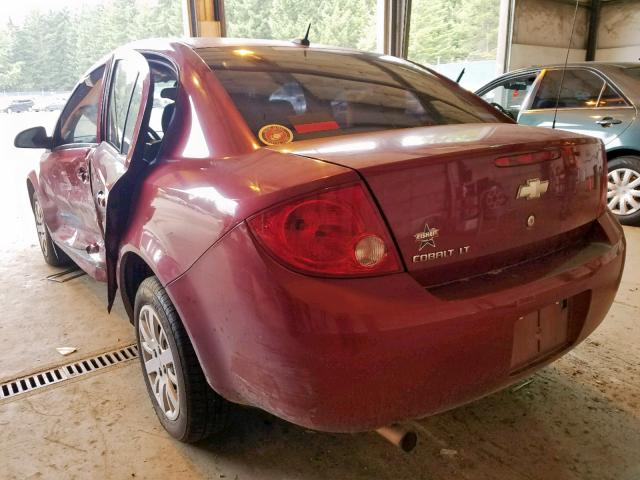 1G1AT58H097110286 - 2009 CHEVROLET COBALT LT RED photo 3