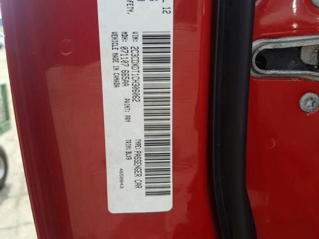 2C3CDXDT1CH306062 - 2012 DODGE CHARGER R/ RED photo 10