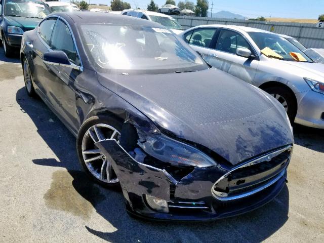 5YJSA1H13EFP31975 - 2014 TESLA MODEL S BLUE photo 1