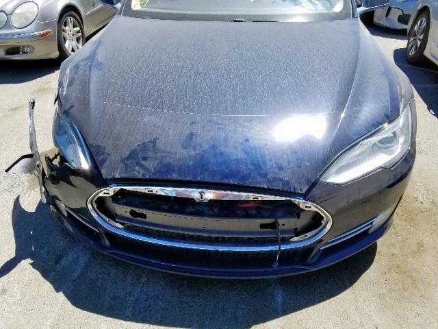 5YJSA1H13EFP31975 - 2014 TESLA MODEL S BLUE photo 7