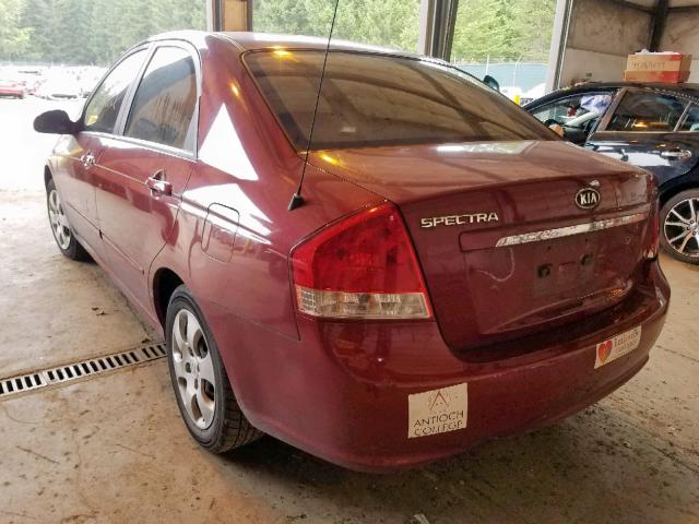 KNAFE121975436637 - 2007 KIA SPECTRA EX RED photo 3