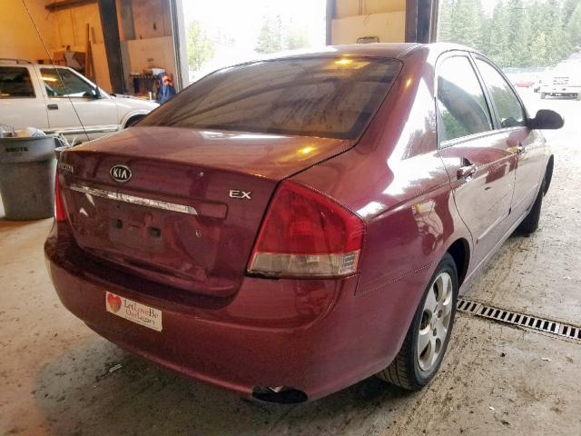 KNAFE121975436637 - 2007 KIA SPECTRA EX RED photo 4