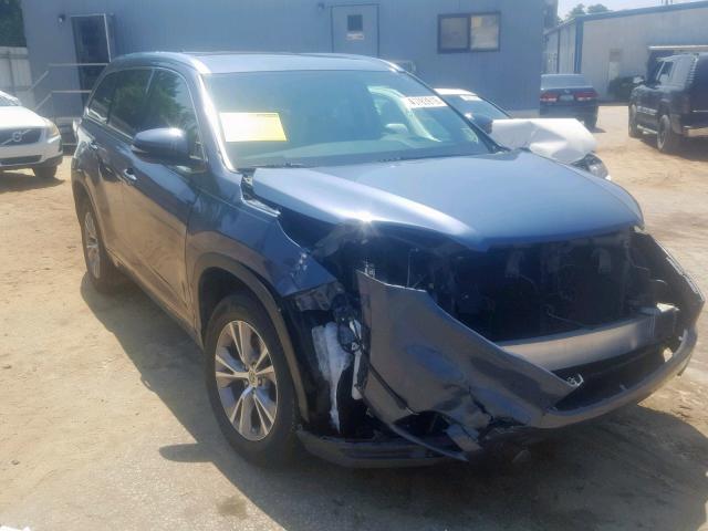 5TDKKRFHXES024038 - 2014 TOYOTA HIGHLANDER BLUE photo 1