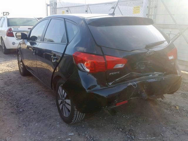 KNAFU5A20D5669628 - 2013 KIA FORTE EX BLACK photo 3