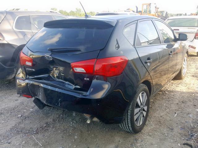 KNAFU5A20D5669628 - 2013 KIA FORTE EX BLACK photo 4