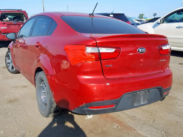 KNADN4A35E6348381 - 2014 KIA RIO EX RED photo 3