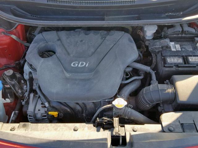 KNADN4A35E6348381 - 2014 KIA RIO EX RED photo 7