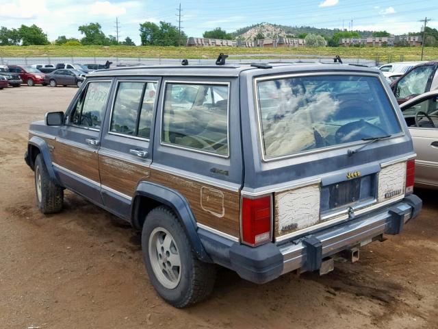 1J4FN78L1KL412362 - 1989 JEEP WAGONEER L BLUE photo 3