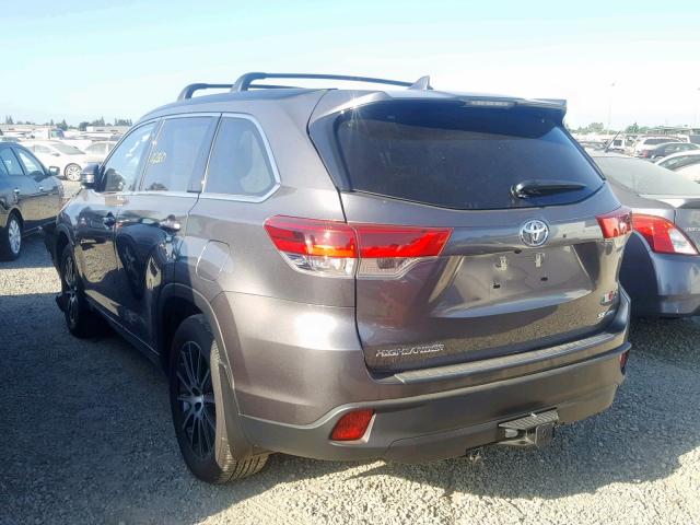 5TDJZRFH6HS454502 - 2017 TOYOTA HIGHLANDER CHARCOAL photo 3