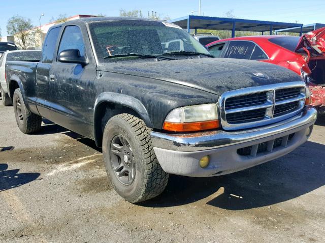 1D7GL42K44S570739 - 2004 DODGE DAKOTA SLT BLACK photo 1