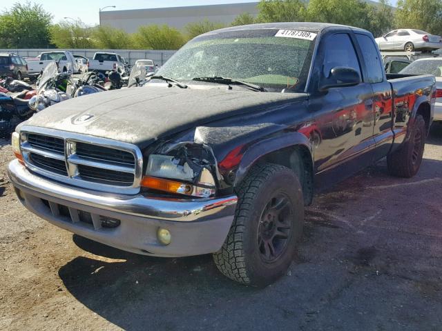 1D7GL42K44S570739 - 2004 DODGE DAKOTA SLT BLACK photo 2