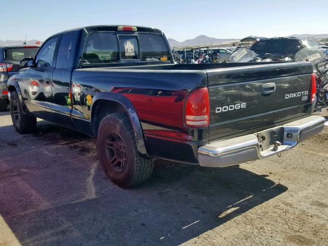 1D7GL42K44S570739 - 2004 DODGE DAKOTA SLT BLACK photo 3