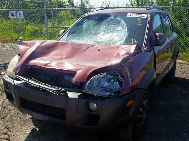 KM8JM72D66U252236 - 2006 HYUNDAI TUCSON GL RED photo 2