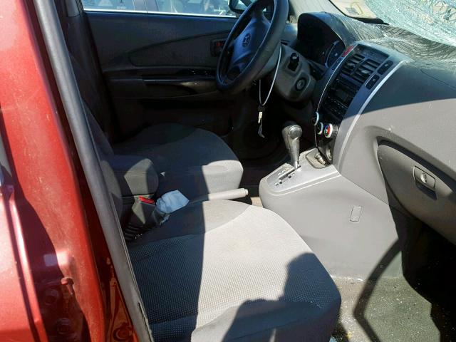 KM8JM72D66U252236 - 2006 HYUNDAI TUCSON GL RED photo 5