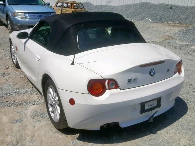 4USBT33524LS52341 - 2004 BMW Z4 2.5 WHITE photo 3