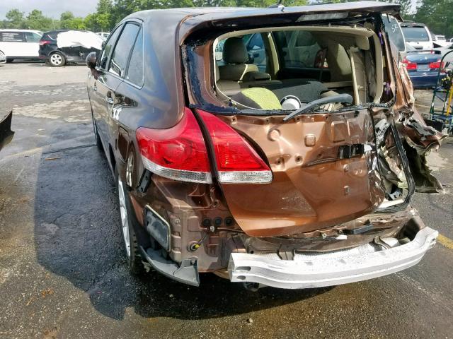 4T3ZA3BB3AU033687 - 2010 TOYOTA VENZA BROWN photo 3