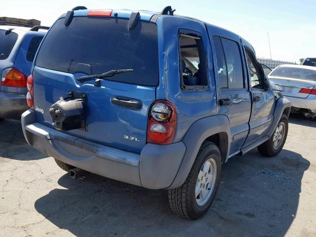 1J4GK48K65W677803 - 2005 JEEP LIBERTY SP BLUE photo 4