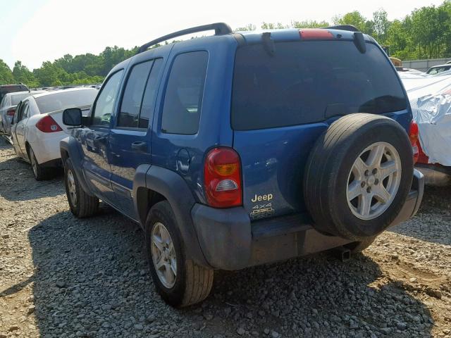 1J4GL48K94W323429 - 2004 JEEP LIBERTY SP BLUE photo 3