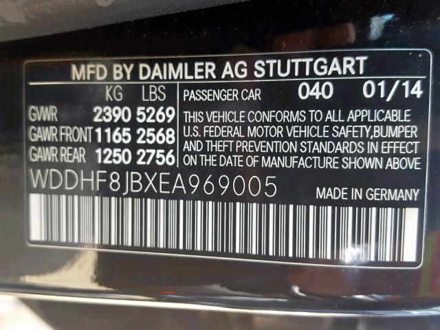 WDDHF8JBXEA969005 - 2014 MERCEDES-BENZ E 350 4MAT BLACK photo 10