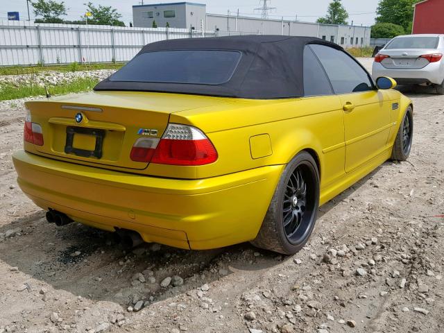 WBSBR93412EX22349 - 2002 BMW M3 YELLOW photo 4