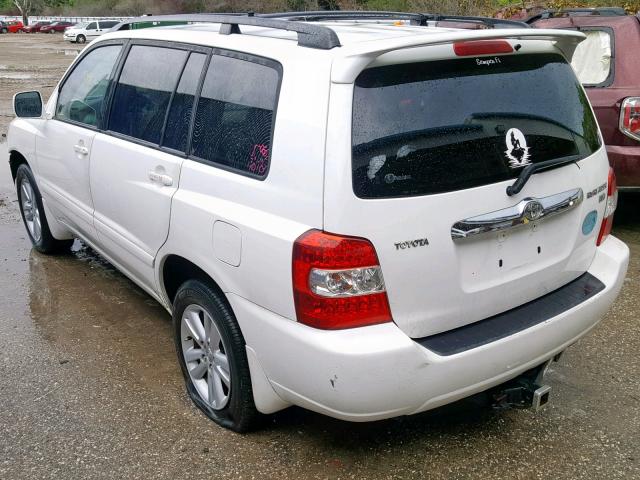 JTEDW21A060006100 - 2006 TOYOTA HIGHLANDER WHITE photo 3