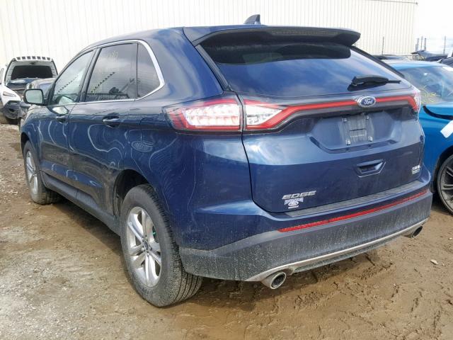 2FMPK4J99HBC05707 - 2017 FORD EDGE SEL BLUE photo 3