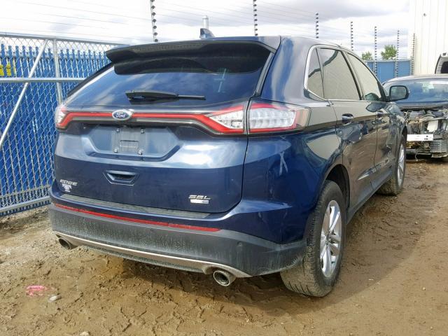 2FMPK4J99HBC05707 - 2017 FORD EDGE SEL BLUE photo 4