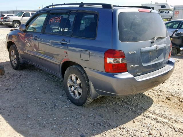 JTEEP21A050108531 - 2005 TOYOTA HIGHLANDER BLUE photo 3